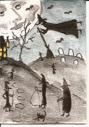 Witches-Gathering-original-ACEO